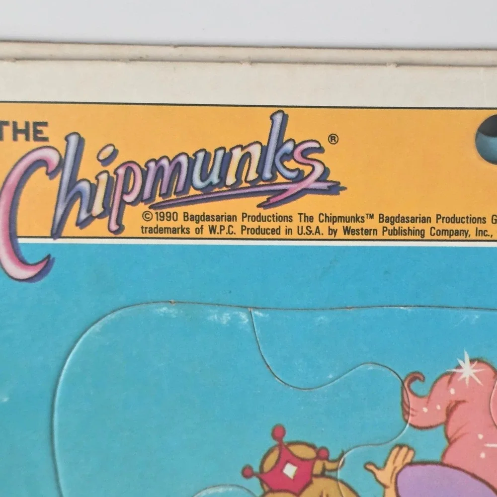 Golden The Chipmunks Frame-Tray Puzzle Kids 1990 2-Pack Alvin Simon Theodore